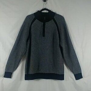 Hope & Henry Sweater Men's Blue Organic 100%Cotton Long Sleeve Half Zip Size XL
